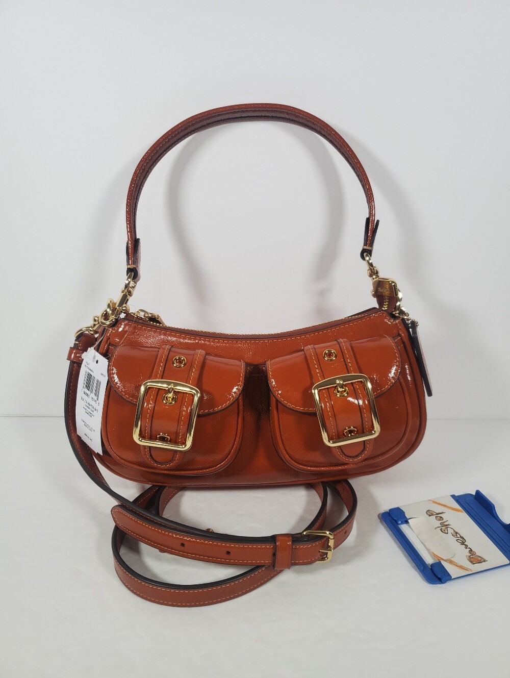 NWT COACH Ashton 2way Shoulder Bag CBJ01 glazed leather IM/CINNAMON